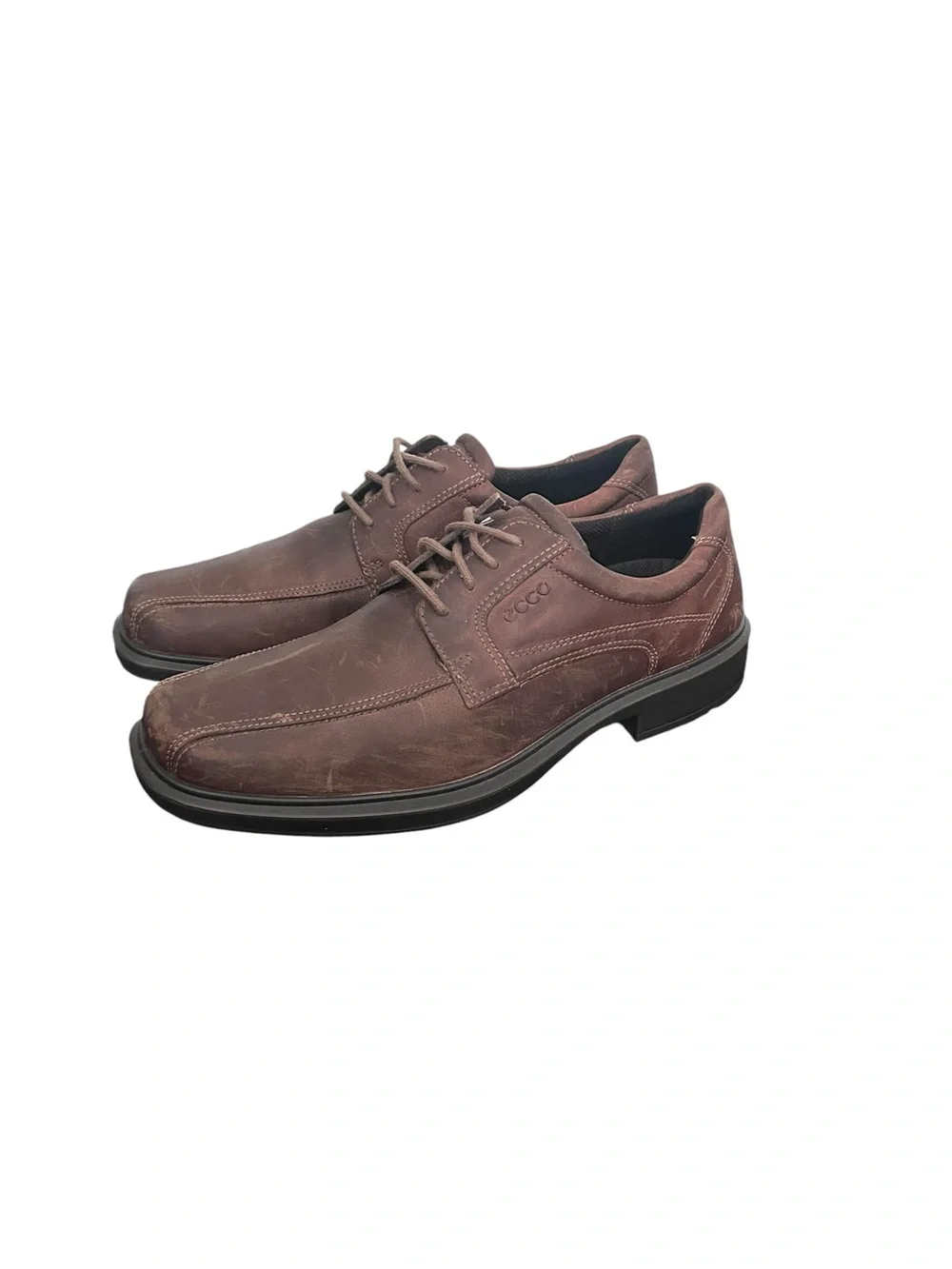 ECCO Men’s Helsinki Brown Leather Oxford Dress Shoes Size 10